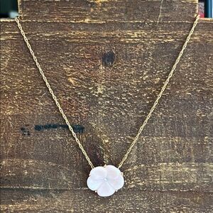 Elegant Gold and Pink Flower Avon Necklace